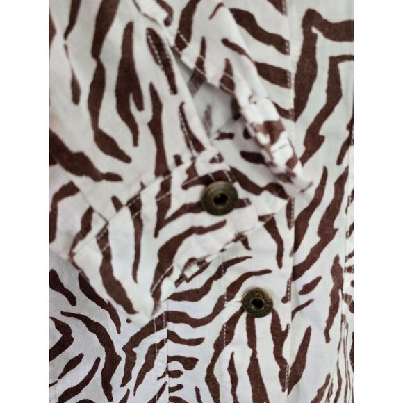 Saint Tropez West Zebra Print Linen Jacket animal print beach nautical - Picture 4 of 7